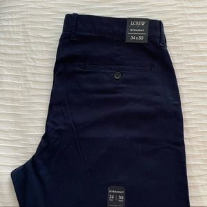 NWT J. Crew Straight Flex chino pant — Navy Blue — size 34/30